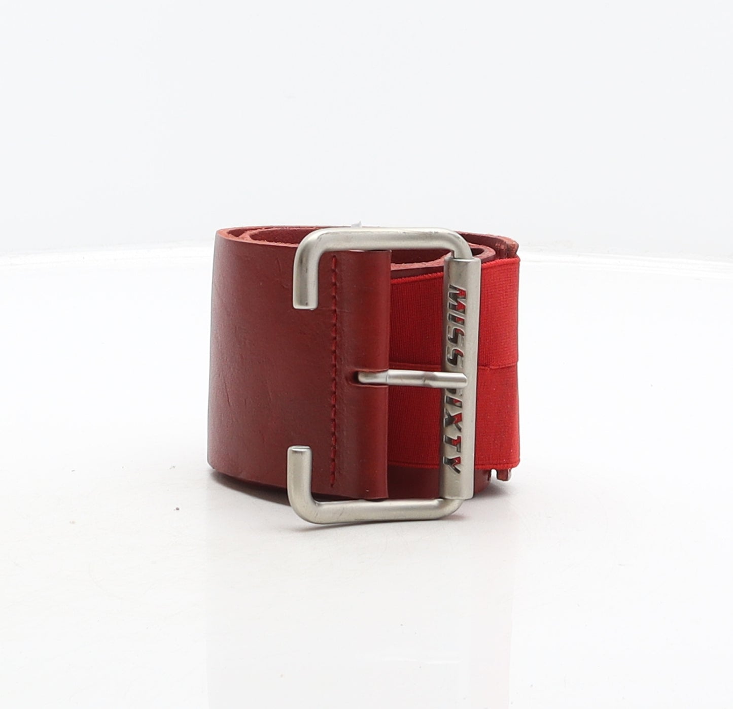 Miss Sixty Womens Red Solid Leather Waist Belt Belt Size L