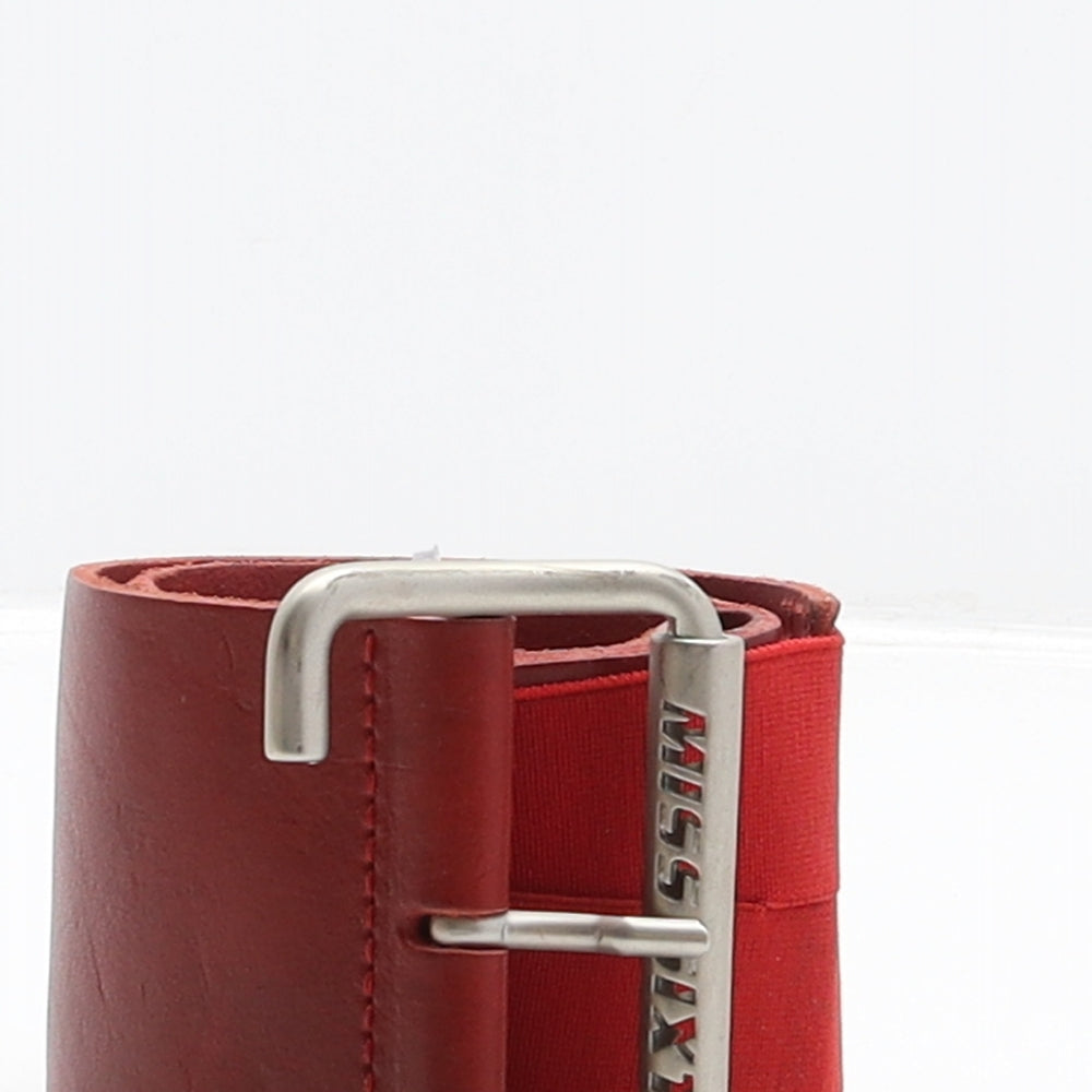 Miss Sixty Womens Red Solid Leather Waist Belt Belt Size L