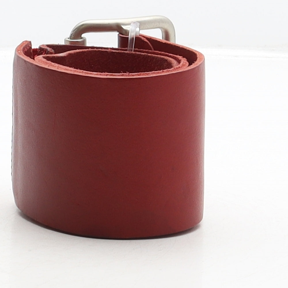 Miss Sixty Womens Red Solid Leather Waist Belt Belt Size L