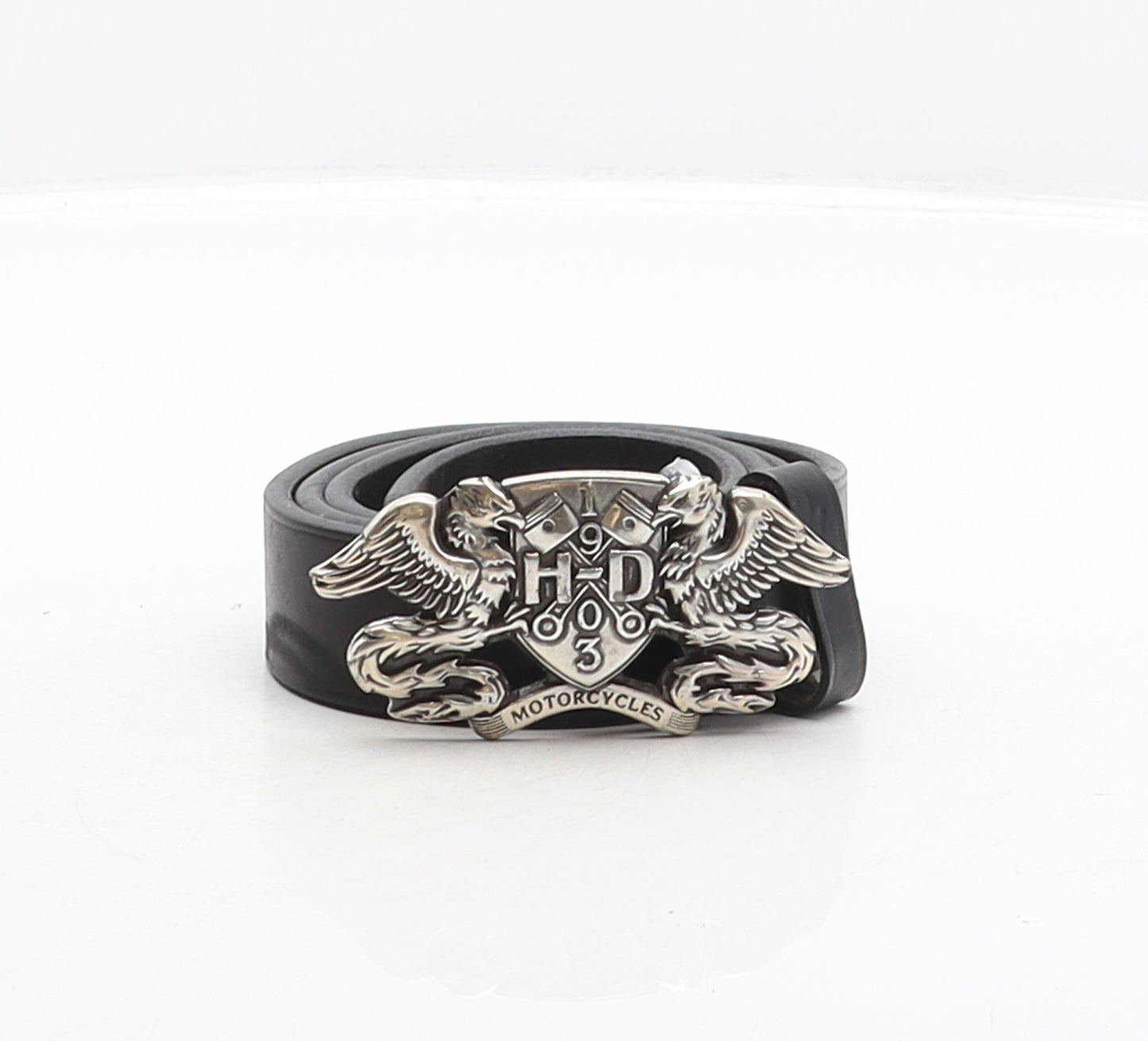 Harley-Davidson Mens Black Solid Leather Western Belt Belt Size M