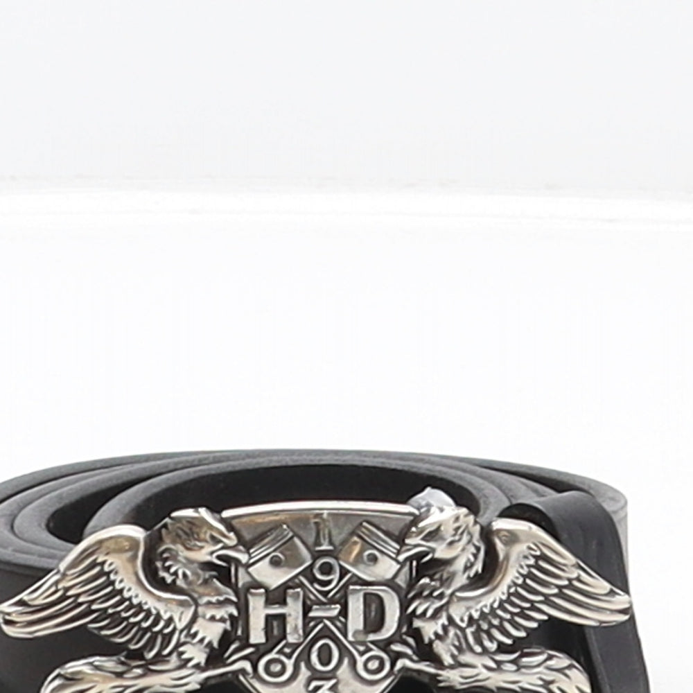 Harley-Davidson Mens Black Solid Leather Western Belt Belt Size M