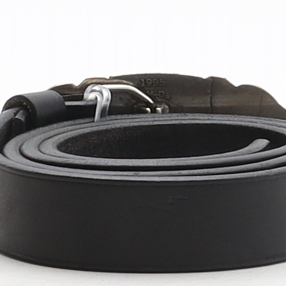 Harley-Davidson Mens Black Solid Leather Western Belt Belt Size M