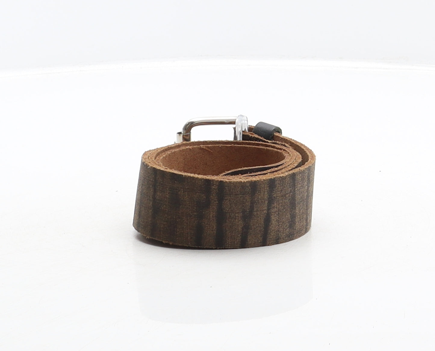 Preworn Mens Brown Solid Leather Dress Belt Belt One Size