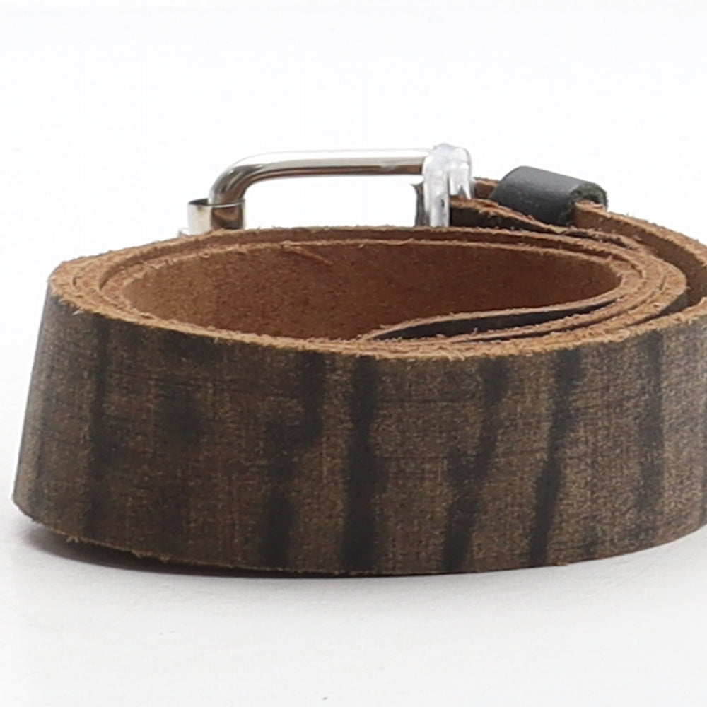 Preworn Mens Brown Solid Leather Dress Belt Belt One Size