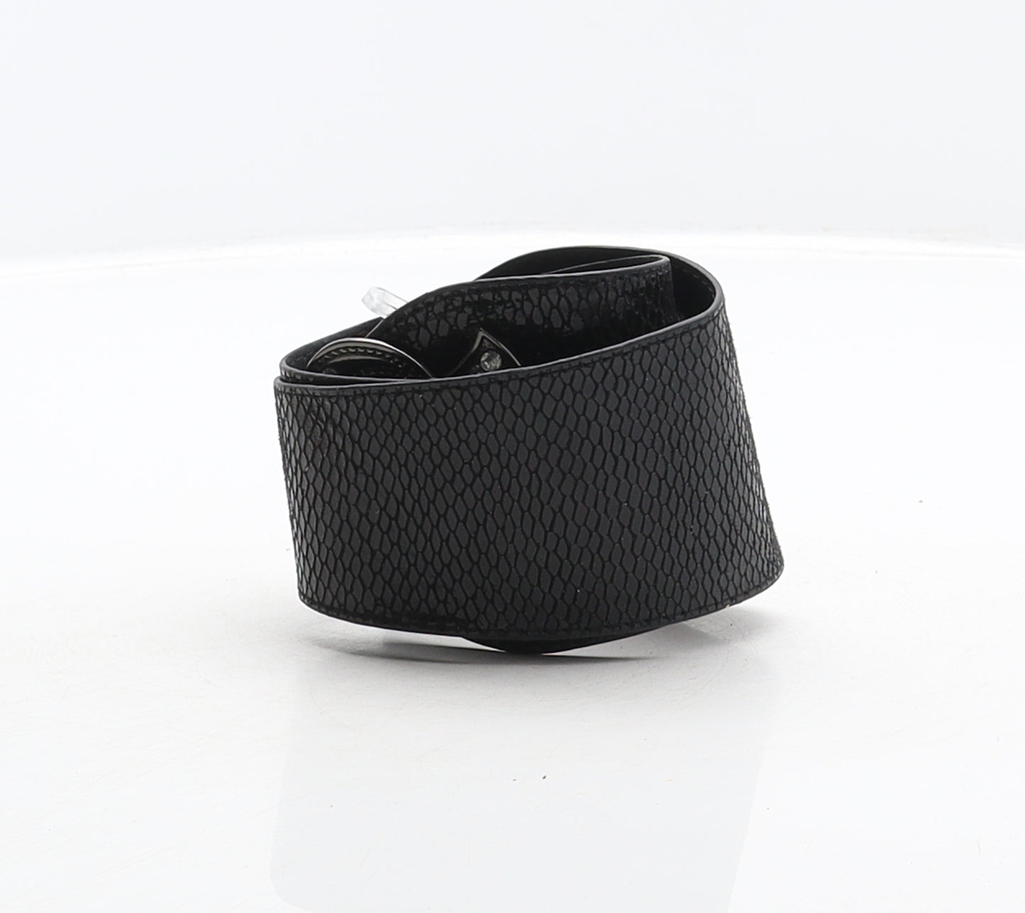 Accessorize Womens Black Animal Print Polyurethane Waist Belt Belt Size S - Snake skin print