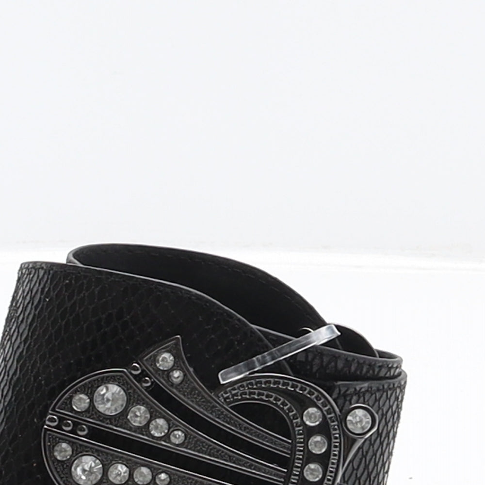 Accessorize Womens Black Animal Print Polyurethane Waist Belt Belt Size S - Snake skin print