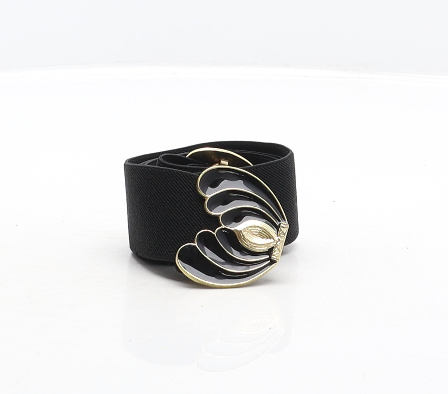 Accessorize Womens Black Solid Polyester Waist Belt Belt One Size