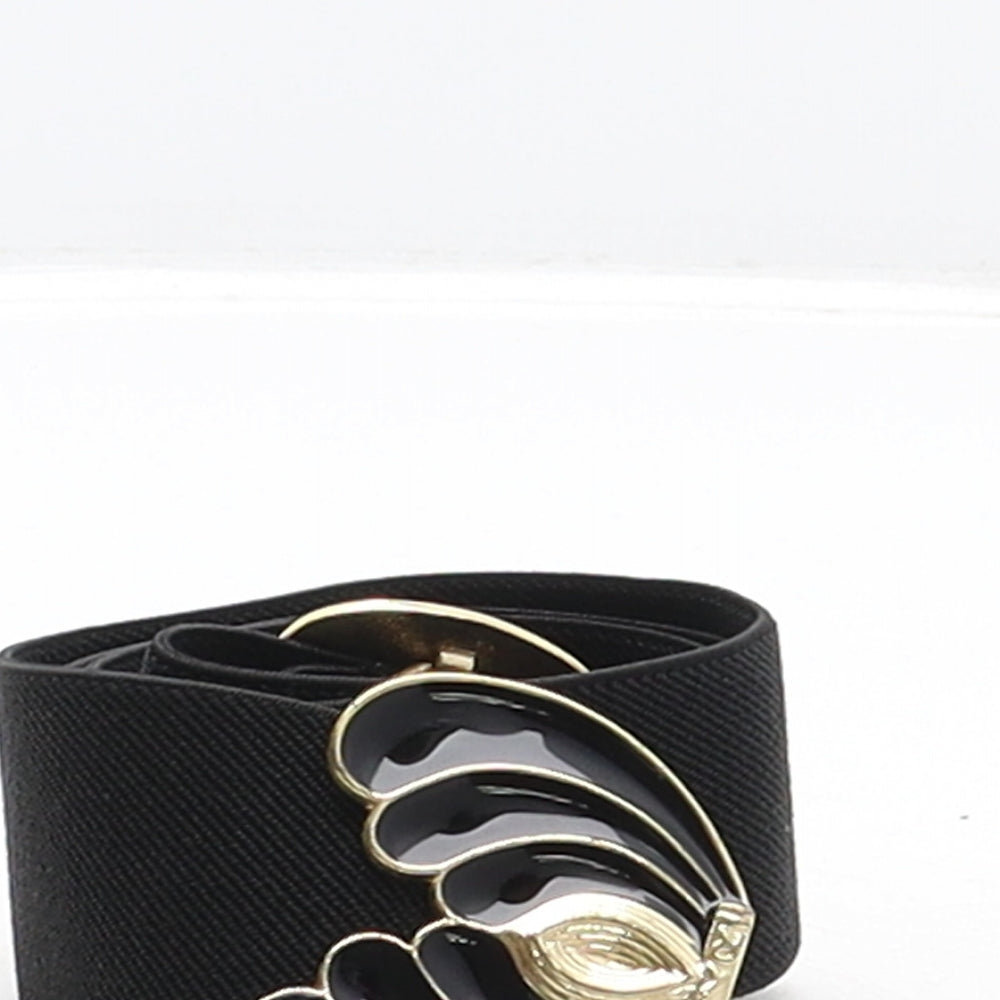 Accessorize Womens Black Solid Polyester Waist Belt Belt One Size