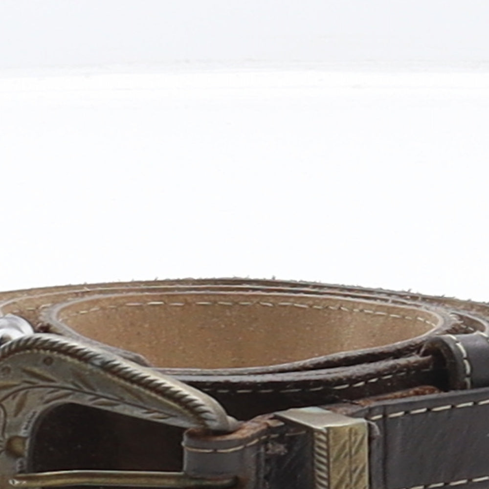 St Michael Womens Brown Solid Suede Western Belt Belt Size 10