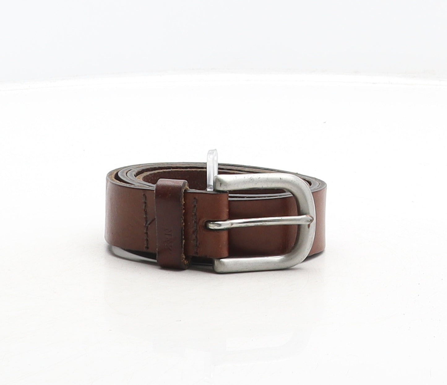 NEXT Mens Brown Solid Leather Dress Belt Belt Size M