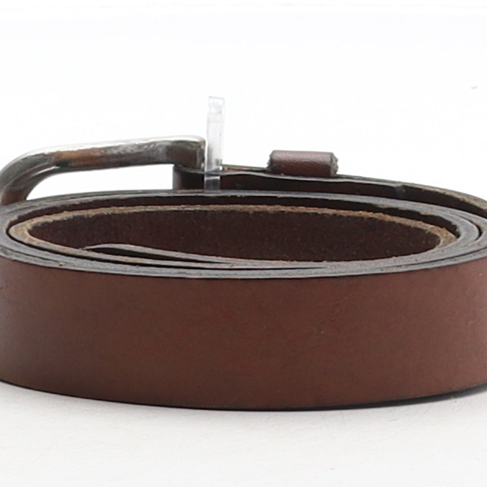 NEXT Mens Brown Solid Leather Dress Belt Belt Size M