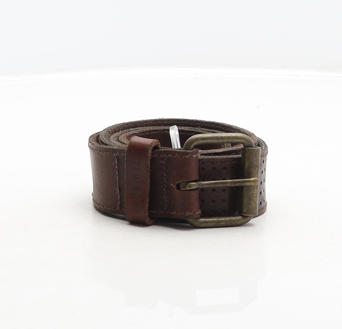 Ted Baker Mens Brown Solid Leather Dress Belt Belt Size 32