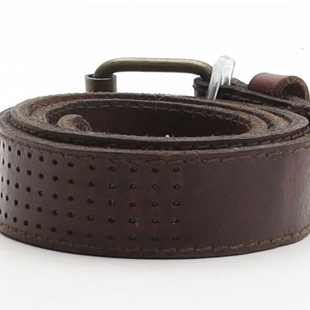 Ted Baker Mens Brown Solid Leather Dress Belt Belt Size 32