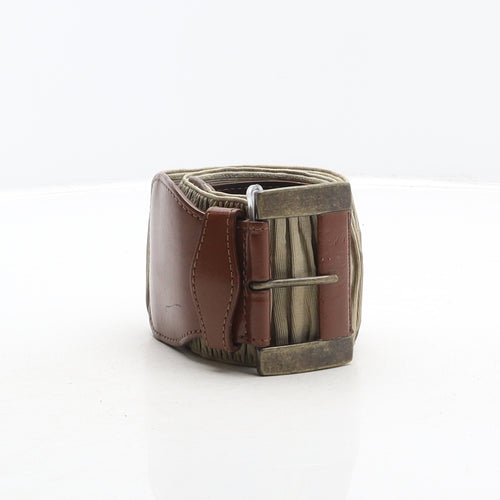 Per Una Womens Beige Solid Polyurethane Waist Belt Belt Size M