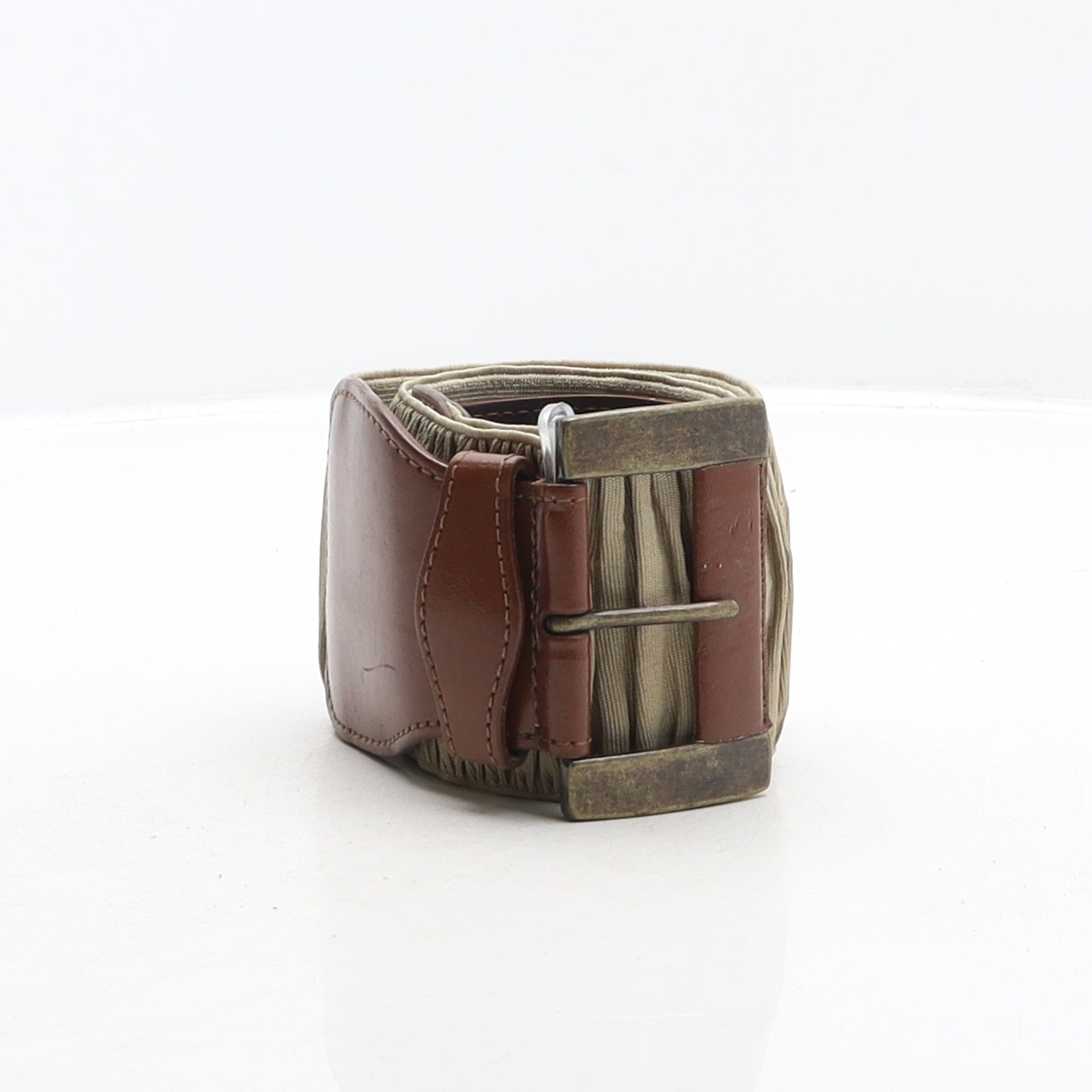 Per Una Womens Beige Solid Polyurethane Waist Belt Belt Size M