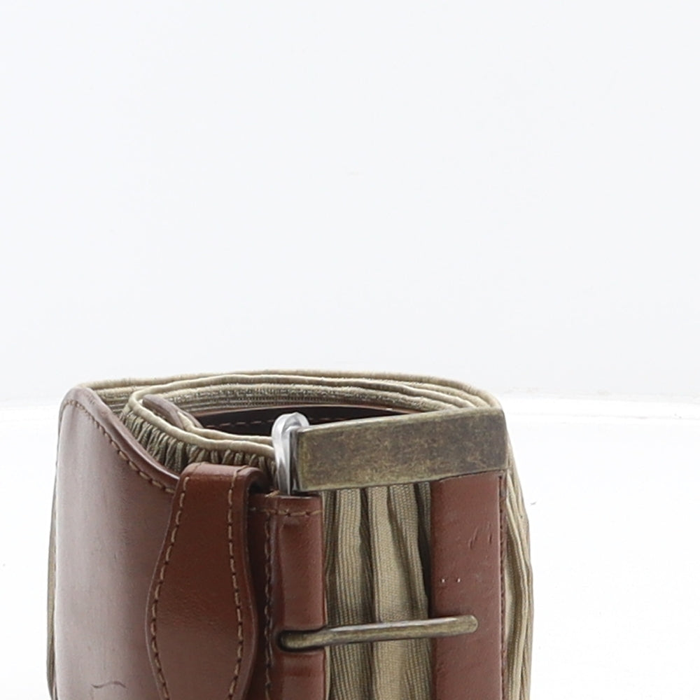 Per Una Womens Beige Solid Polyurethane Waist Belt Belt Size M