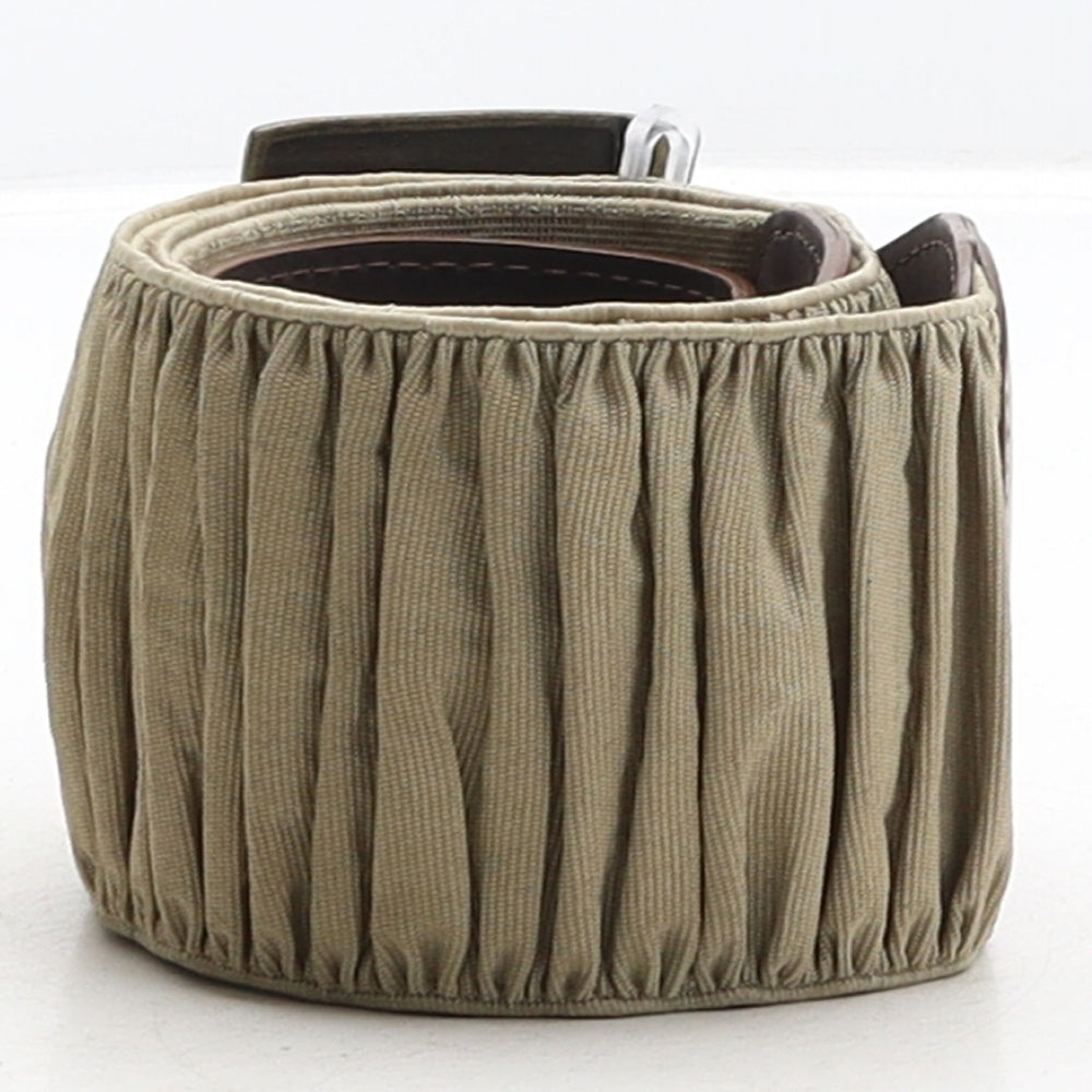 Per Una Womens Beige Solid Polyurethane Waist Belt Belt Size M
