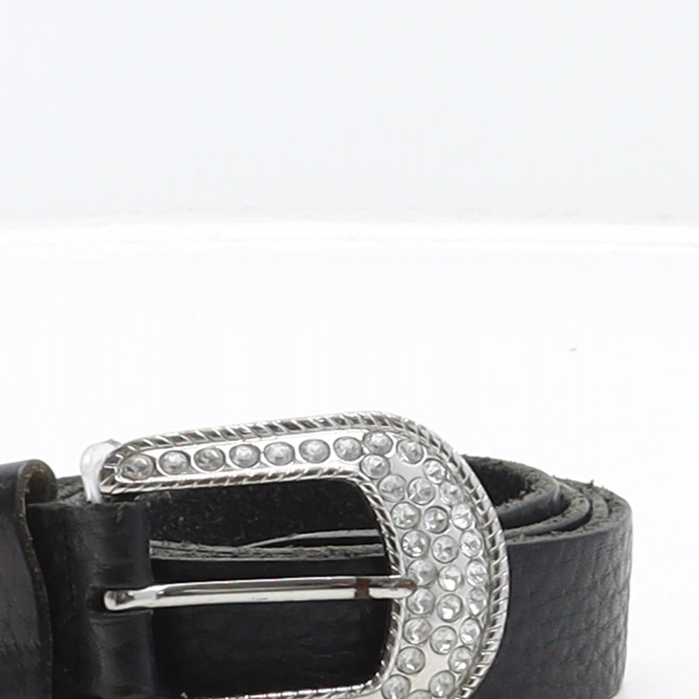 NEXT Womens Black Solid Leather Fashion Belt Belt Size 8
