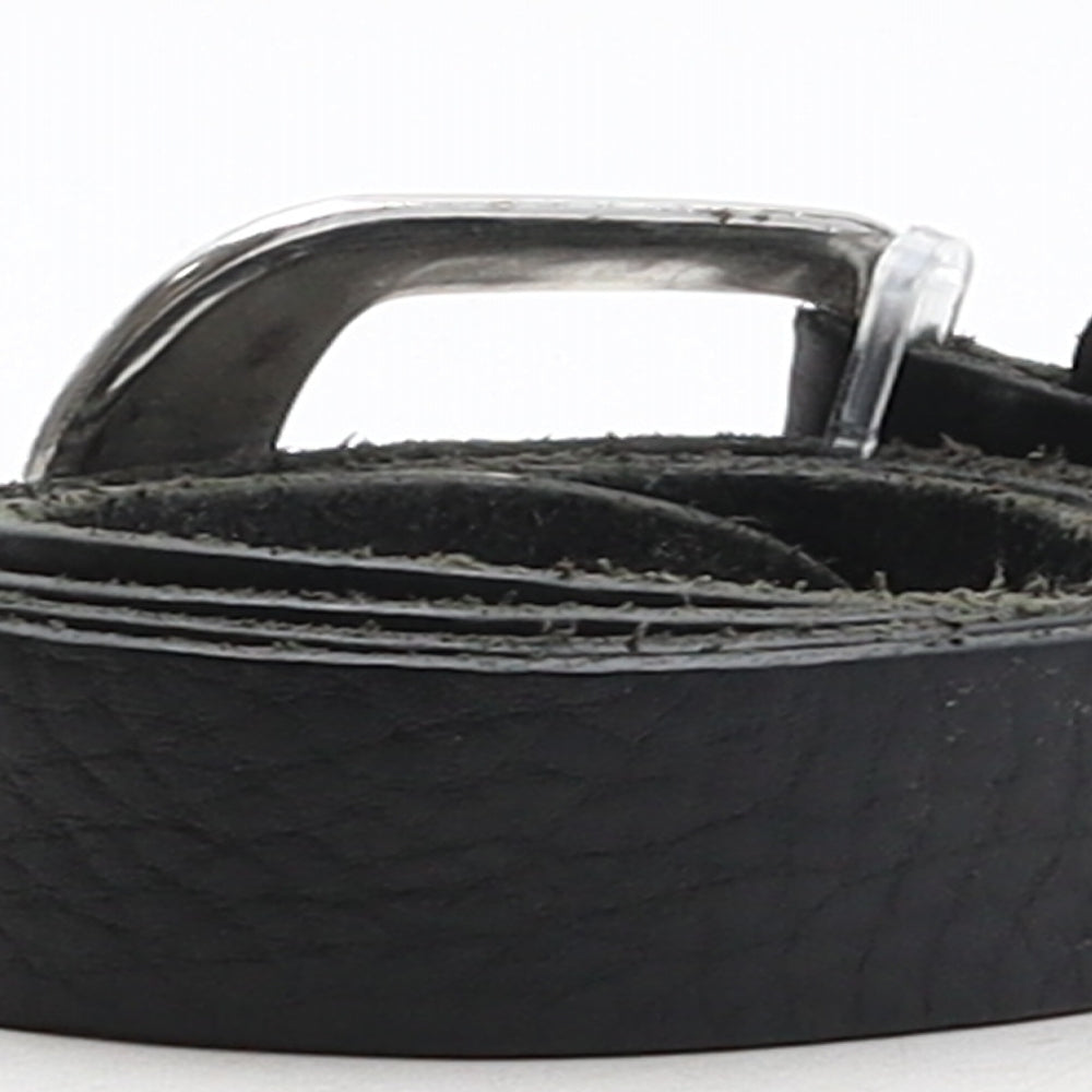 NEXT Womens Black Solid Leather Fashion Belt Belt Size 8