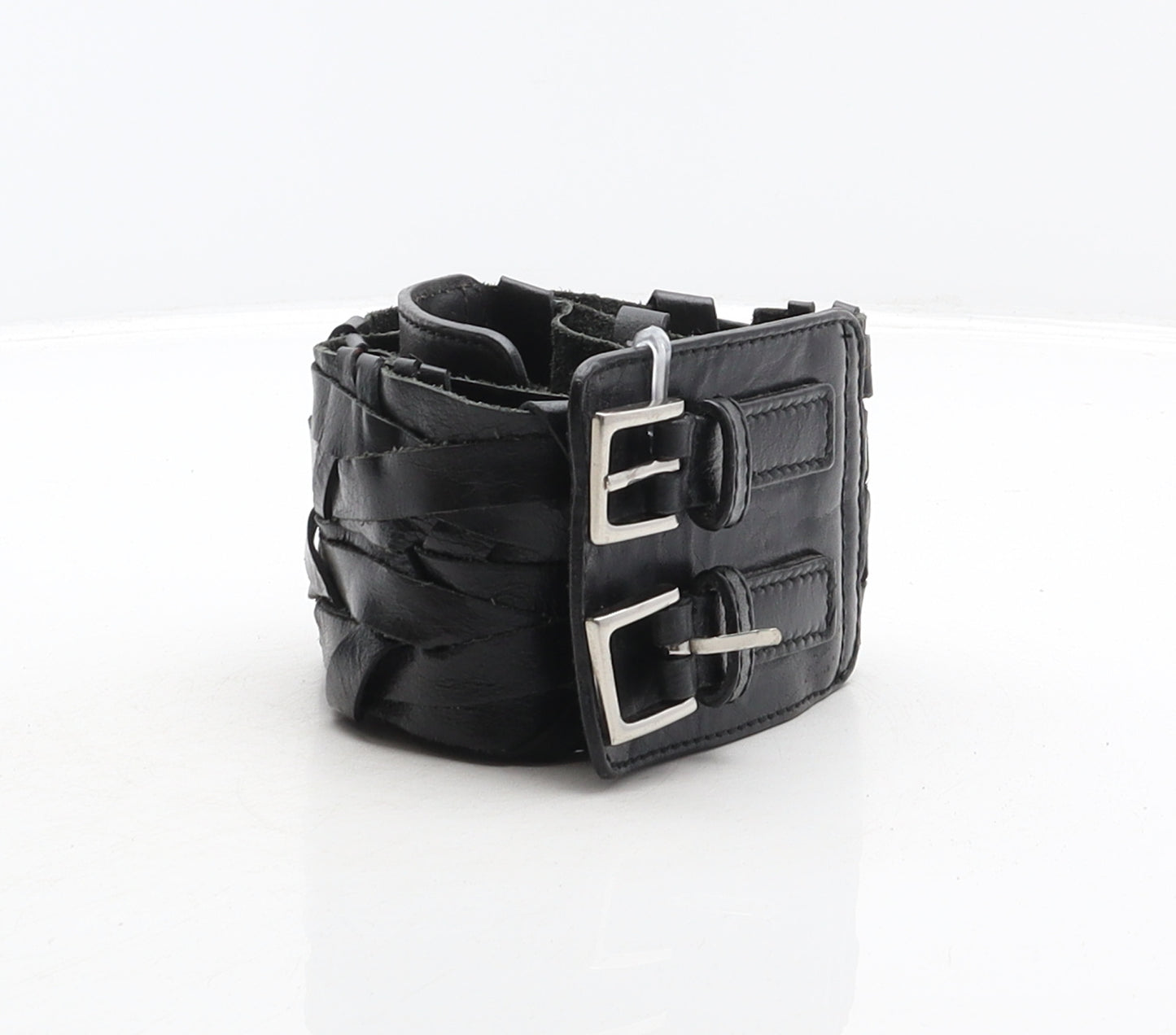 Marks and Spencer Womens Black Solid Leather Waist Belt Belt Size M