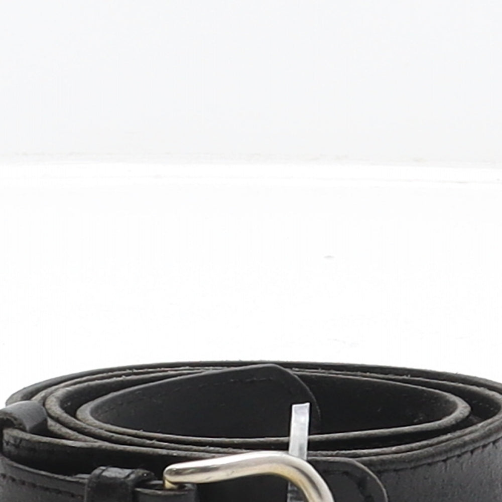 Preworn Mens Black Solid Leather Dress Belt Belt One Size
