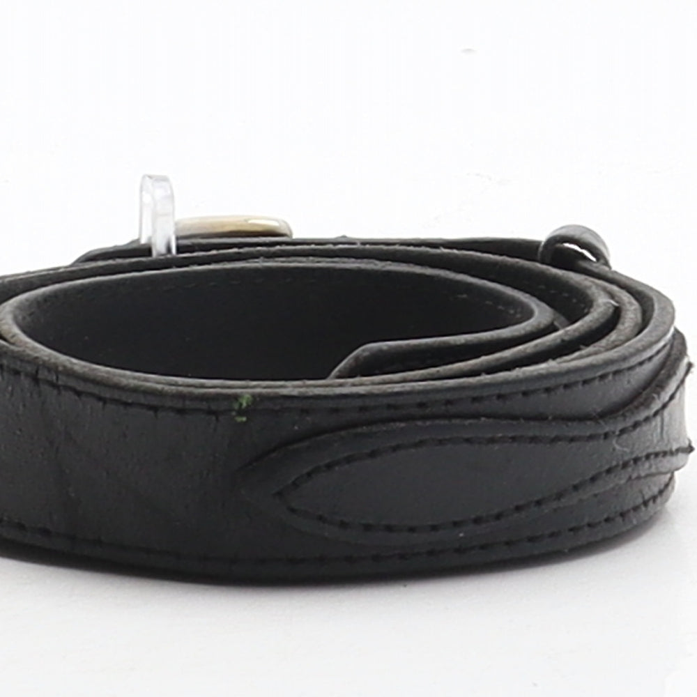Preworn Mens Black Solid Leather Dress Belt Belt One Size