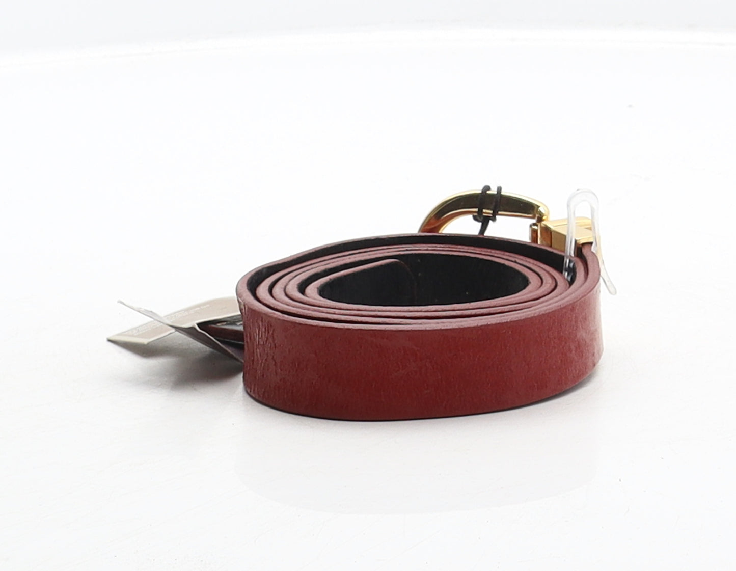 Marks and Spencer Womens Red Solid Leather Adjustable Belt Belt Size L