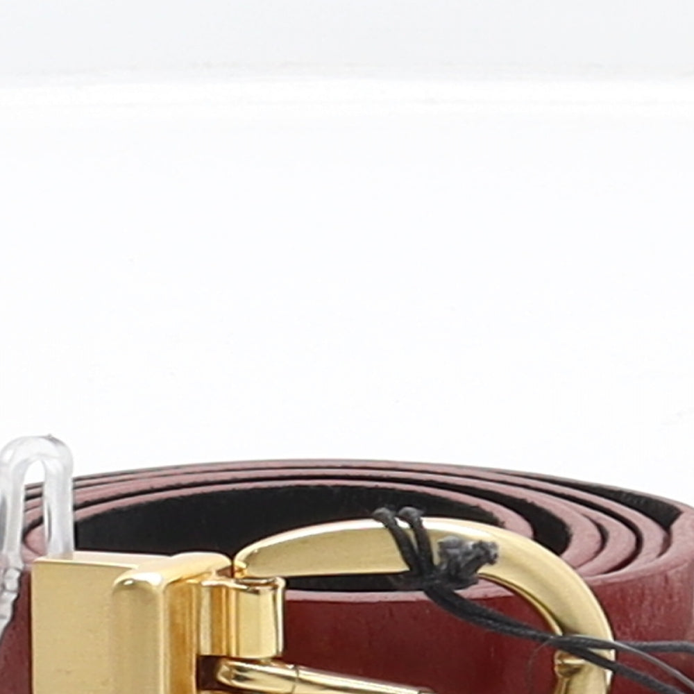 Marks and Spencer Womens Red Solid Leather Adjustable Belt Belt Size L