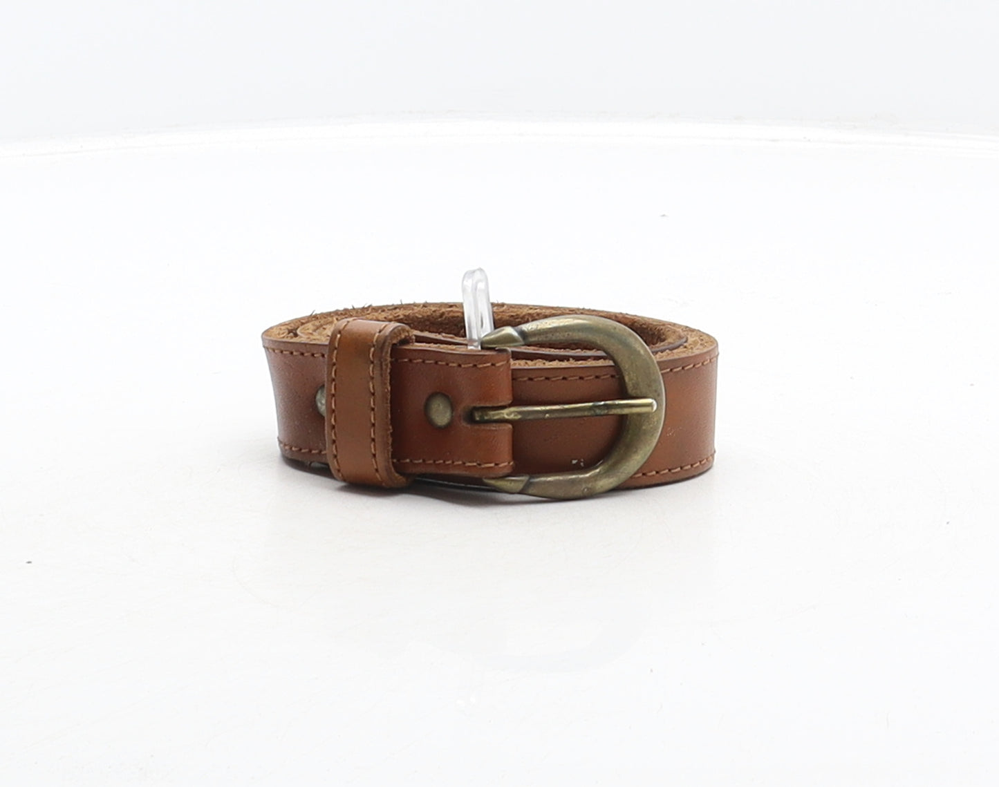 Preworn Mens Brown Solid Leather Dress Belt Belt One Size