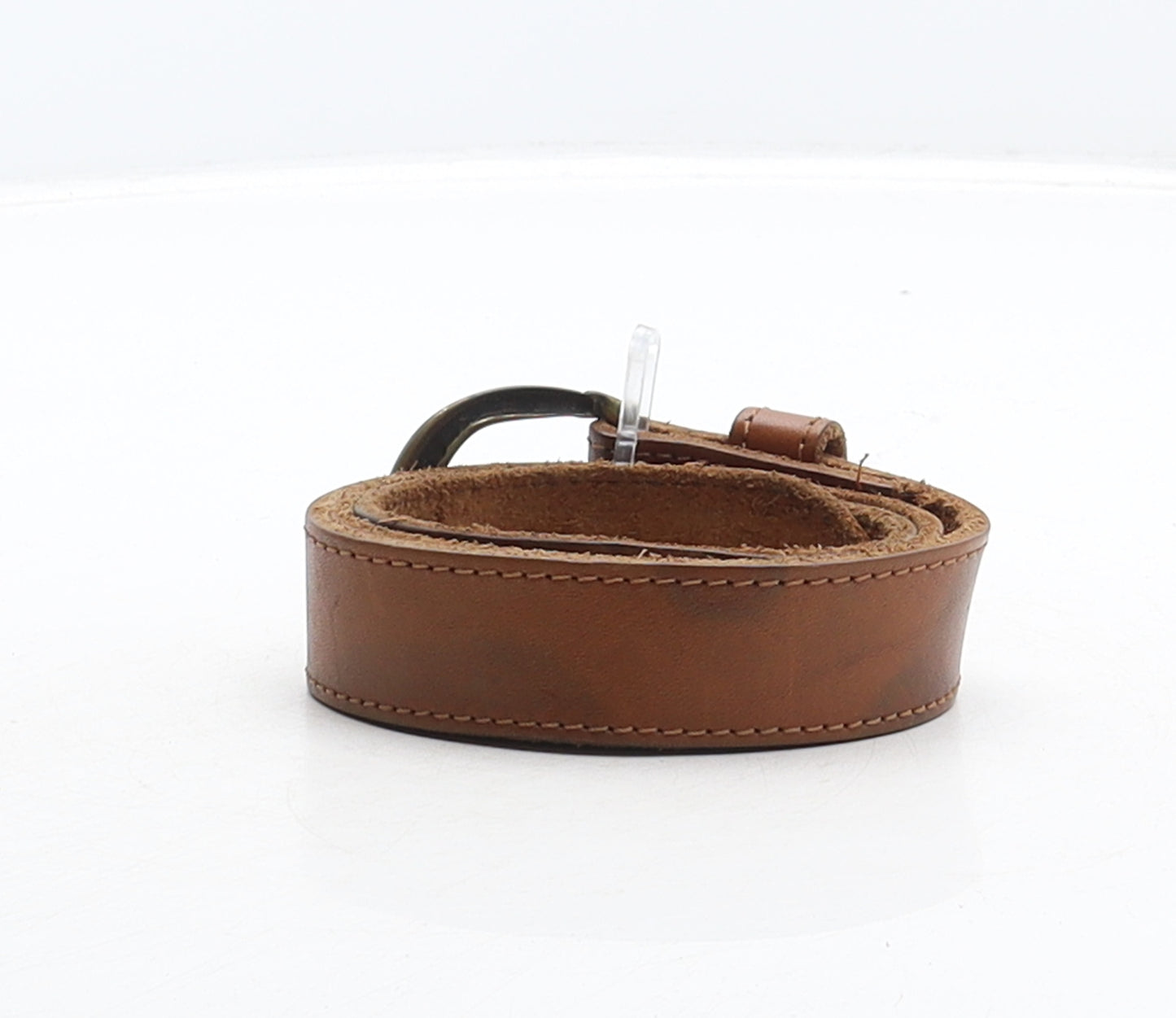 Preworn Mens Brown Solid Leather Dress Belt Belt One Size