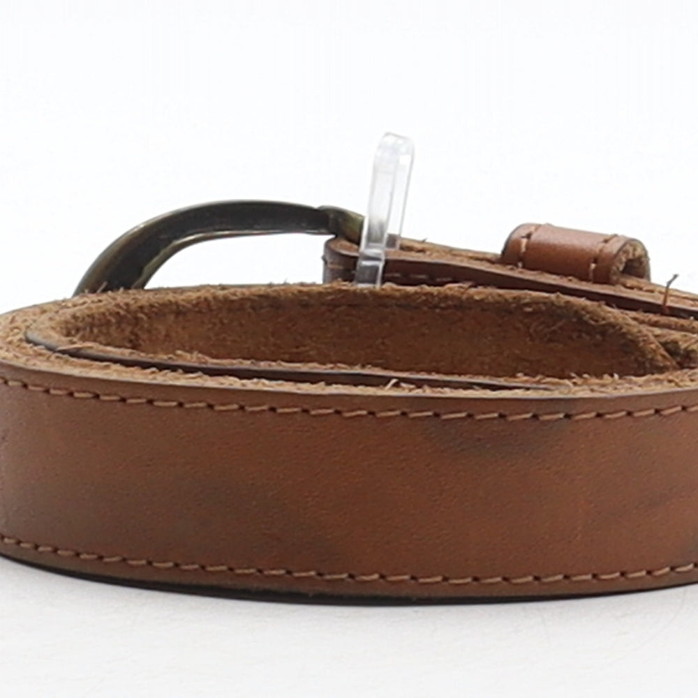 Preworn Mens Brown Solid Leather Dress Belt Belt One Size