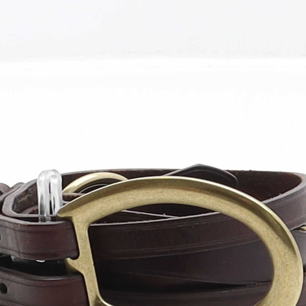Orvis Womens Brown Solid Leather Fashion Belt Belt Size S
