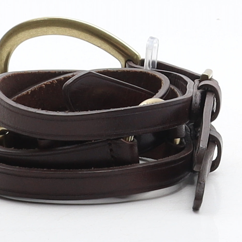 Orvis Womens Brown Solid Leather Fashion Belt Belt Size S