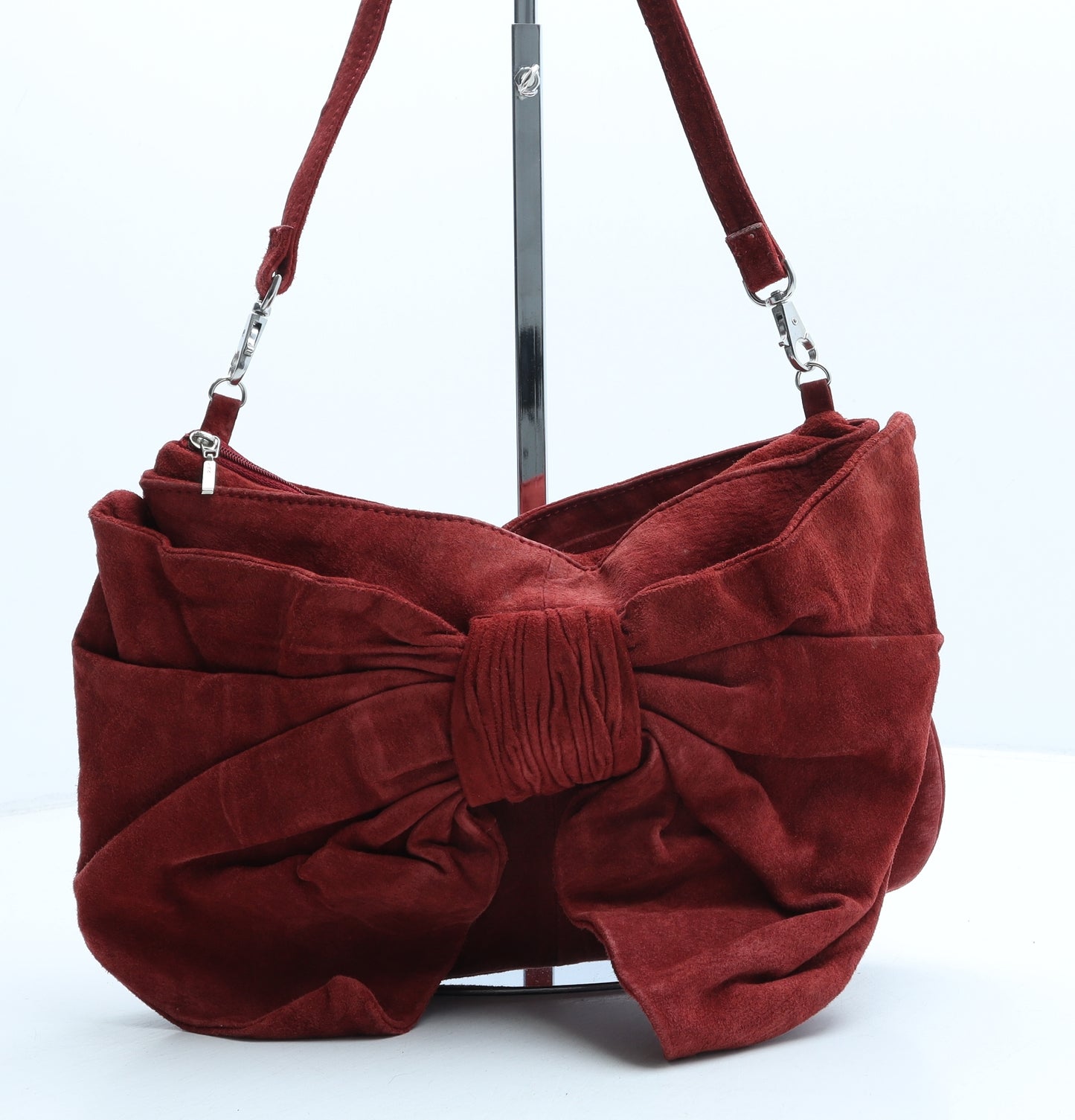 Topshop Womens Red Leather Crossbody Size Medium