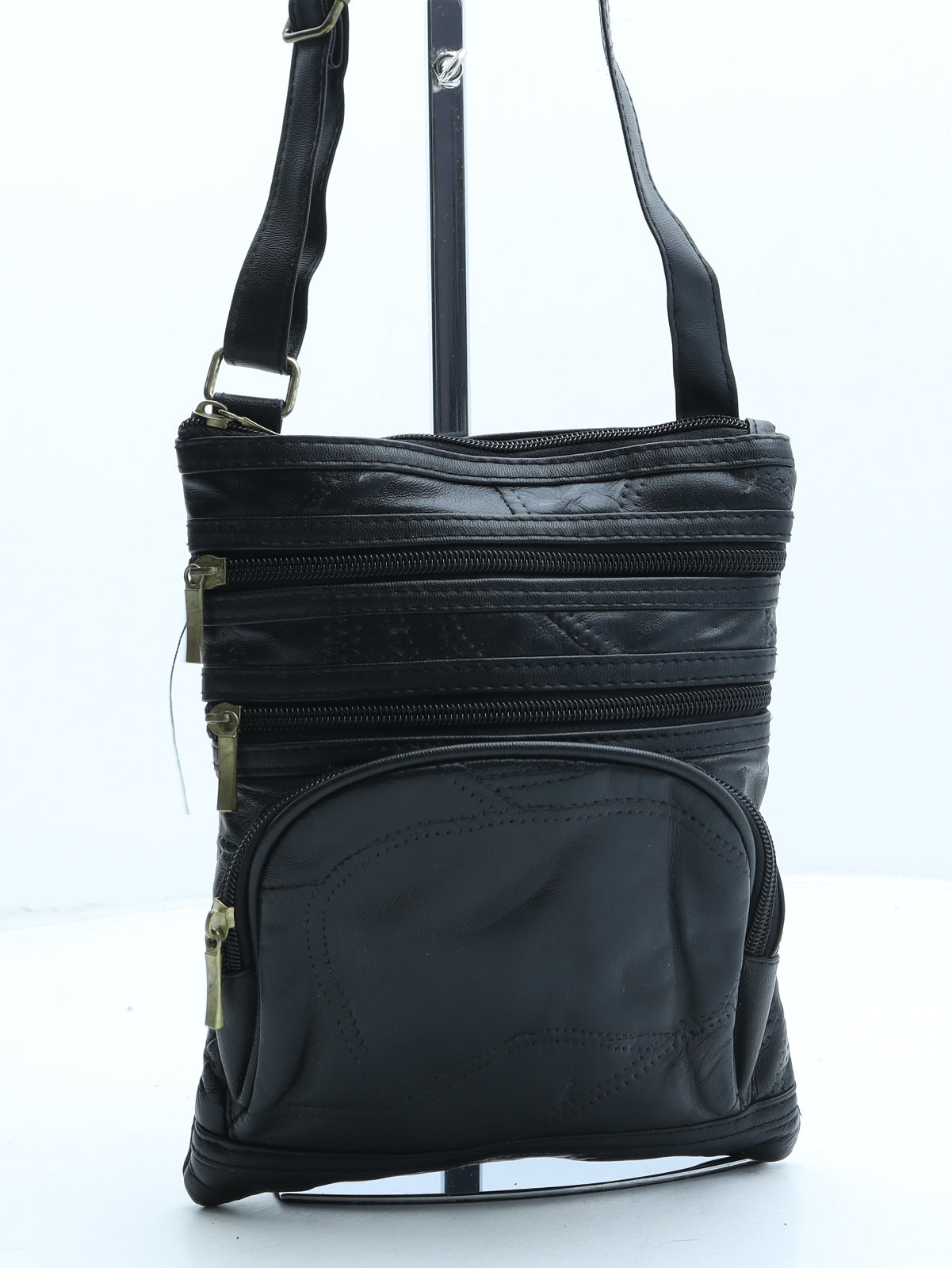 Preworn Womens Black PVC Crossbody Size Small