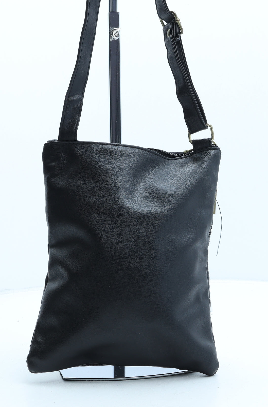 Preworn Womens Black PVC Crossbody Size Small