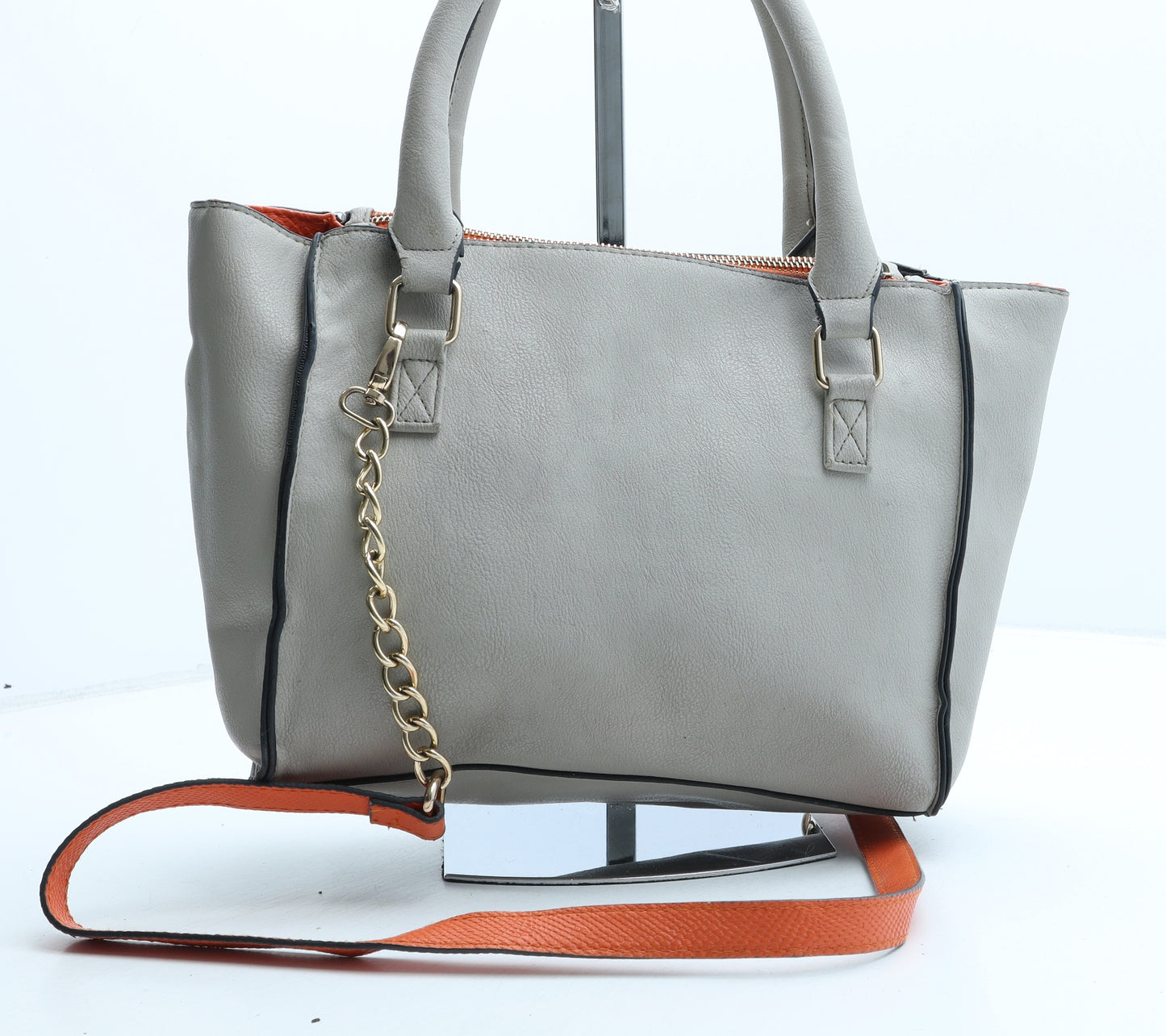 River Island Womens Beige Polyurethane Tote Size Small