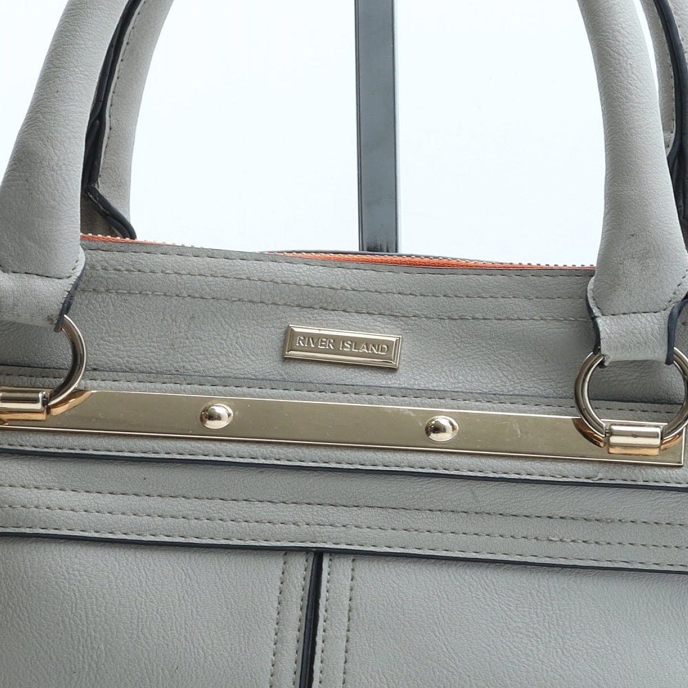 River Island Womens Beige Polyurethane Tote Size Small