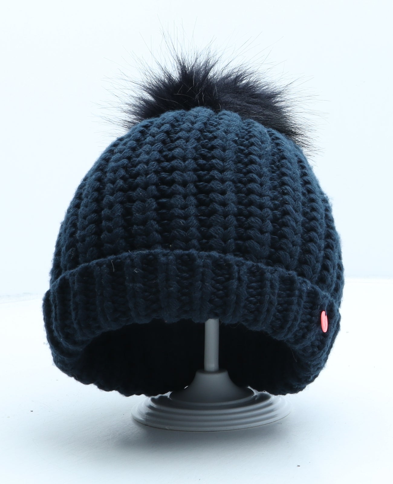 Joules Womens Blue Acrylic Bobble Hat One Size