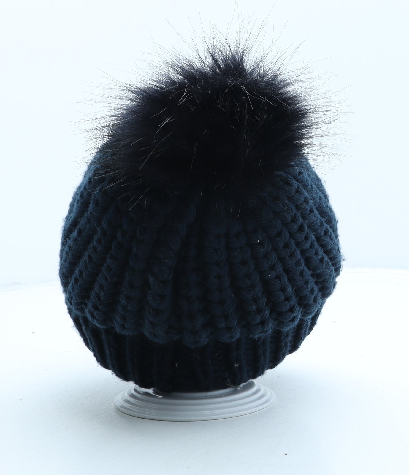 Joules Womens Blue Acrylic Bobble Hat One Size