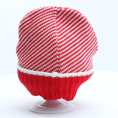 Arsenal Mens Red Striped Acrylic Beanie One Size