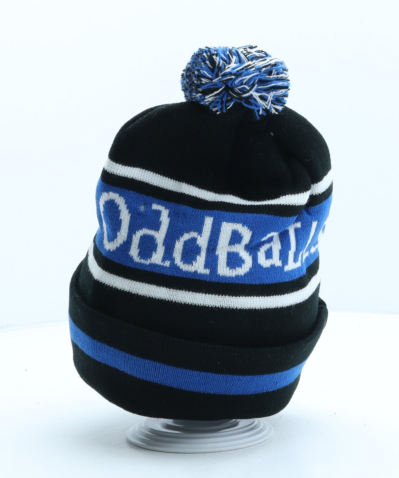Oddballs Mens Black Striped Acrylic Beanie One Size