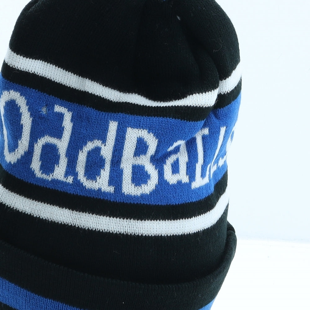 Oddballs Mens Black Striped Acrylic Beanie One Size