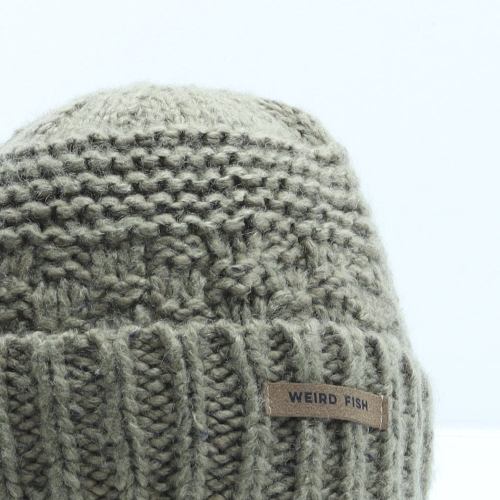 Weird Fish Mens Brown Acrylic Beanie One Size
