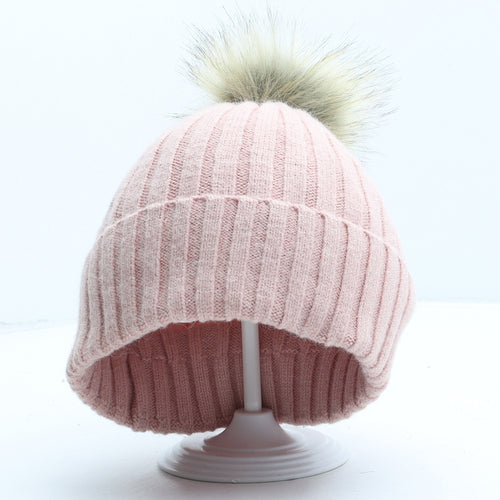 Primark Womens Pink Modacrylic Bobble Hat One Size