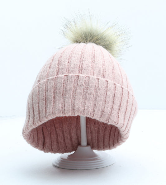 Primark Womens Pink Modacrylic Bobble Hat One Size