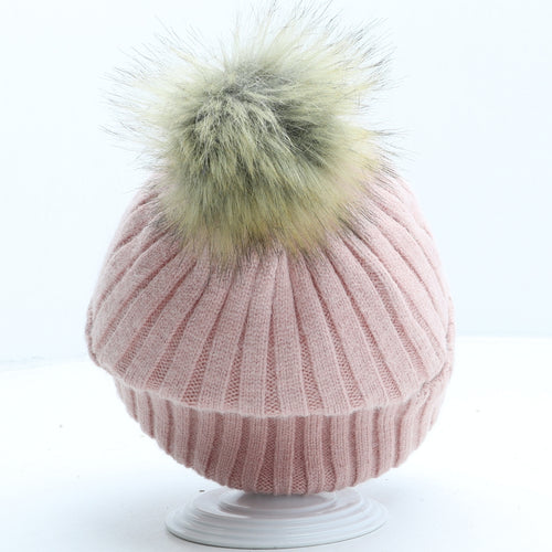 Primark Womens Pink Modacrylic Bobble Hat One Size
