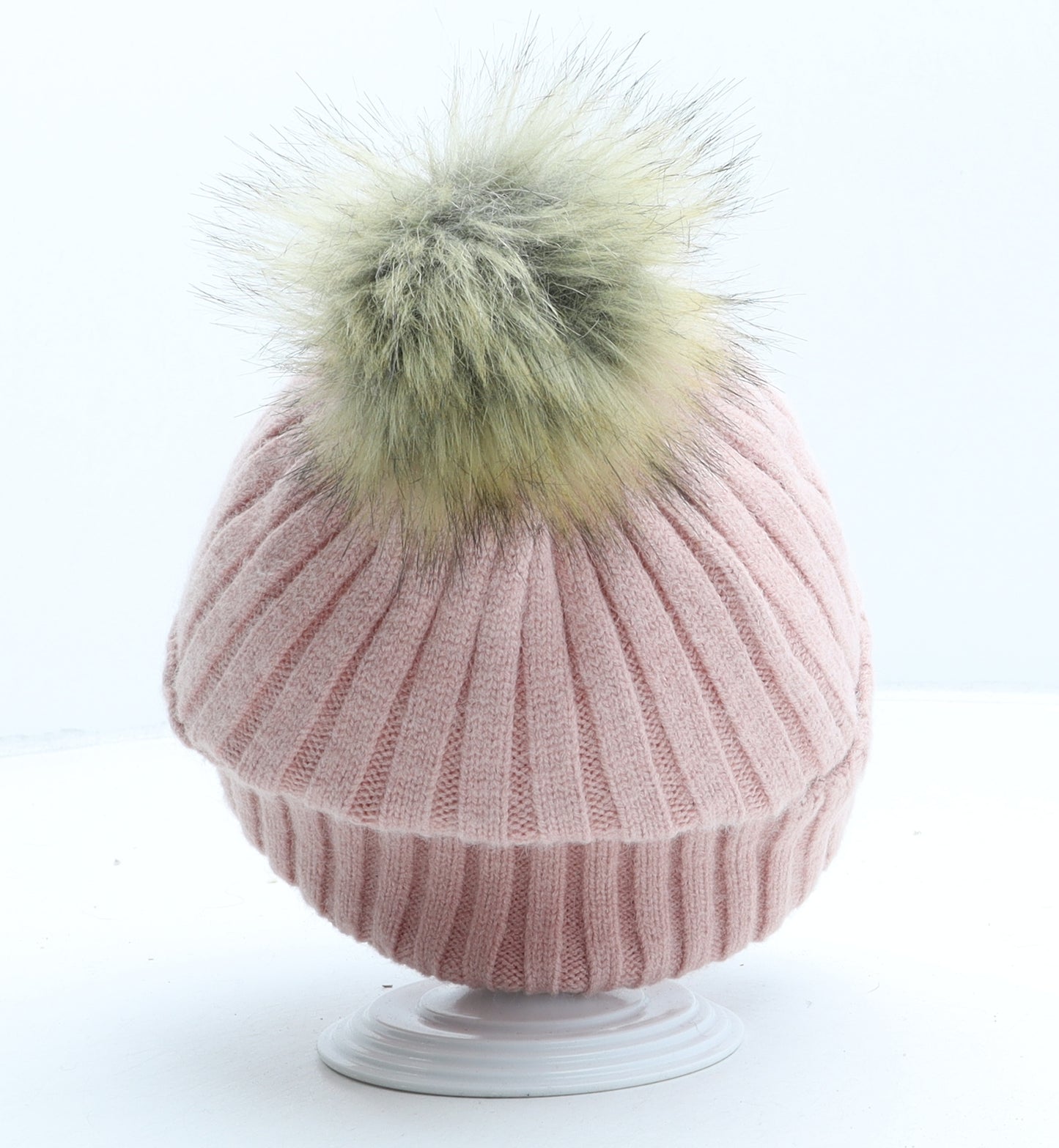 Primark Womens Pink Modacrylic Bobble Hat One Size