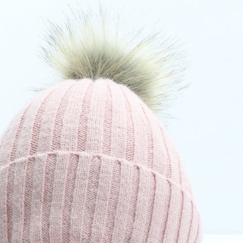 Primark Womens Pink Modacrylic Bobble Hat One Size
