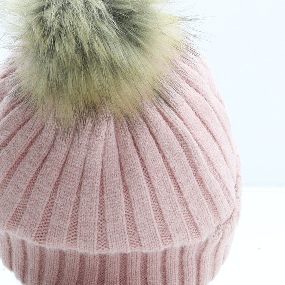 Primark Womens Pink Modacrylic Bobble Hat One Size